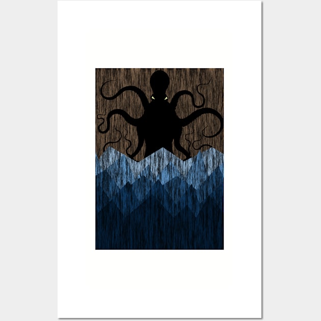 Cthulhu's sea of madness - Brown Wall Art by Ednathum